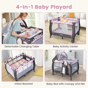 4-in-1 Baby Playard Changing Station