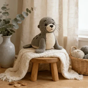 crochet seal amigurumi diy kit for beginners